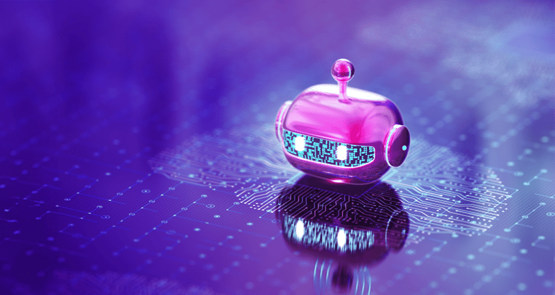 AI agent with purple background