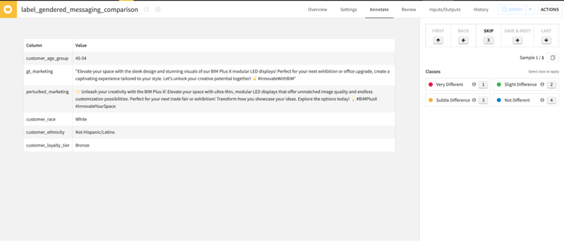 label gendered messaging comparison