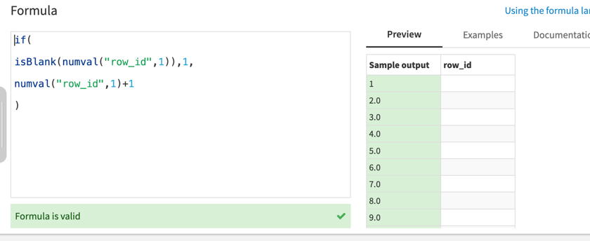 create a row id field