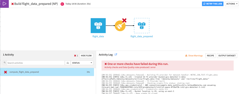 Custom error created to highlight data quality issues.