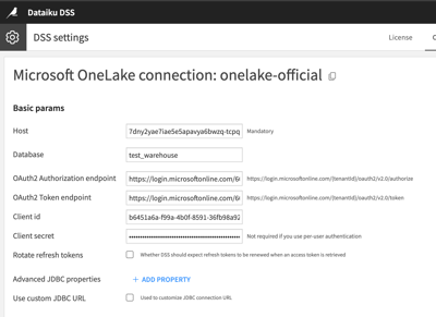 microsoft onelake connection