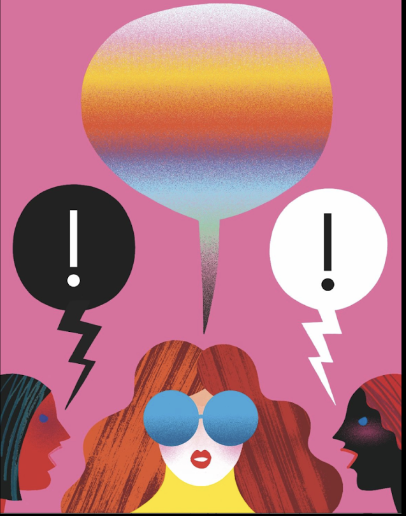 praising nuance colorful stock image