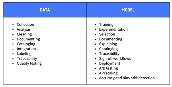A common AI platform covers the entire AI product lifecycle.