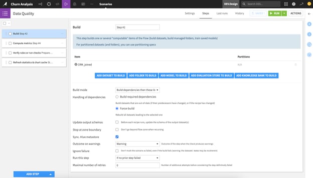 data quality scenarios in dataiku