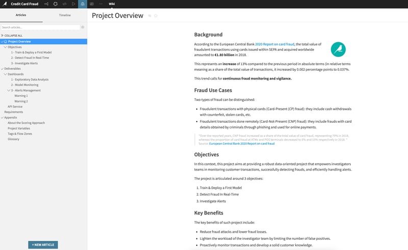 Built-in Wiki for documentation of your projects