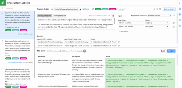 financial news labeling with GenAI