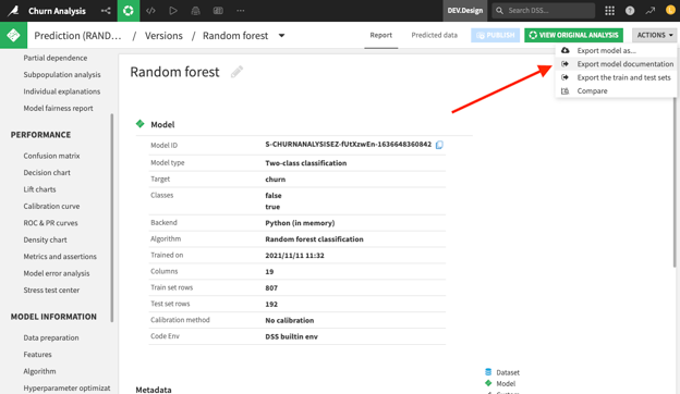 random forest in dataiku